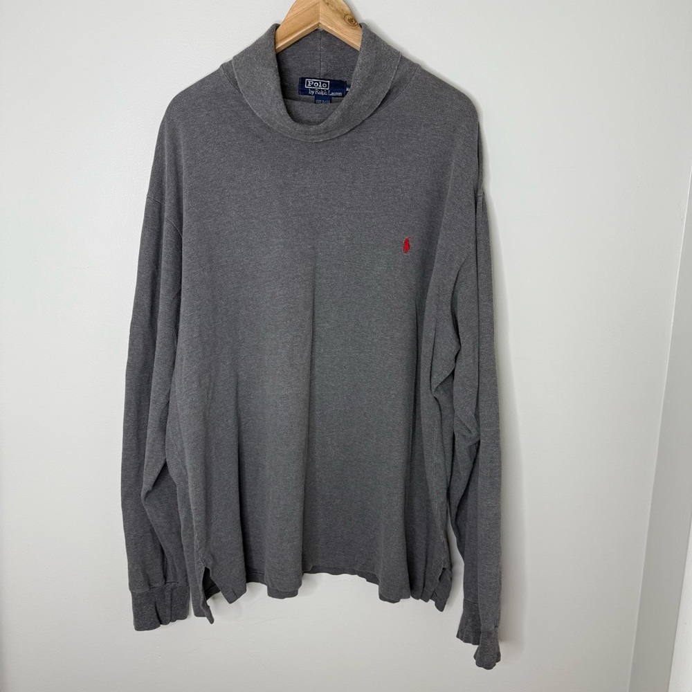 Polo Ralph Lauren Men’s XL Turtleneck Gray Sweater 100% Cotton Made in USA - Picture 2 of 6